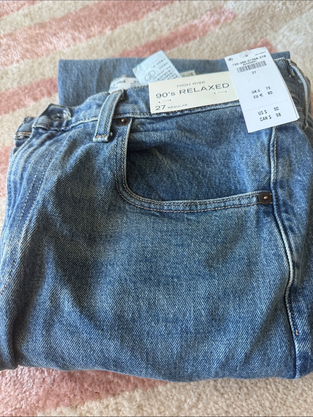Abercrombie & Fitch High-Rise 90's Relaxed Jeans - Light Blue Denim